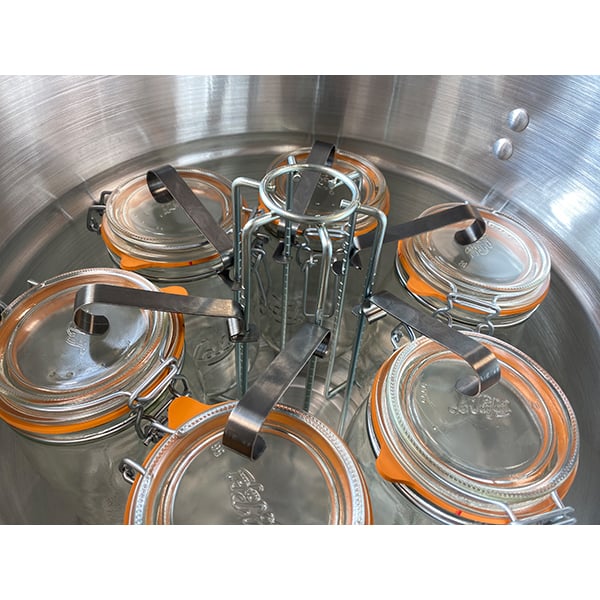 Lot cuiseur 90 L 24 bocaux avec thermomètre à cadran et pince à bocal