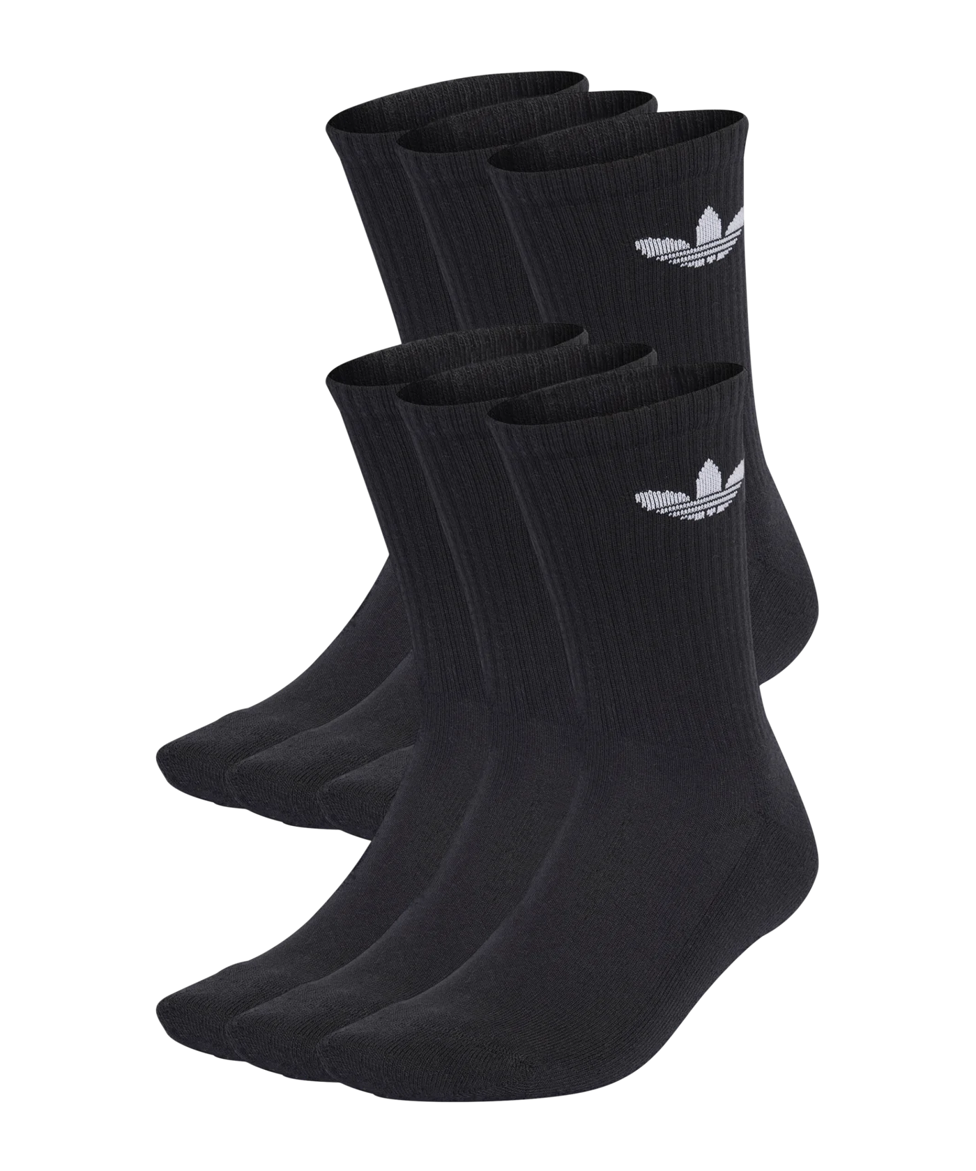 adidas Originals Crew Socken 6er Pack Schwarz