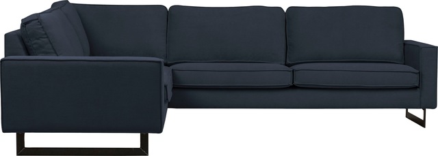 Home affaire Ecksofa »Pinto, XXL, 250/290 cm, langer Schenkel, Ottomane« Cord, Chenille, Lederoptik, mit Keder, Metallfüsse, Wellenunterfederung