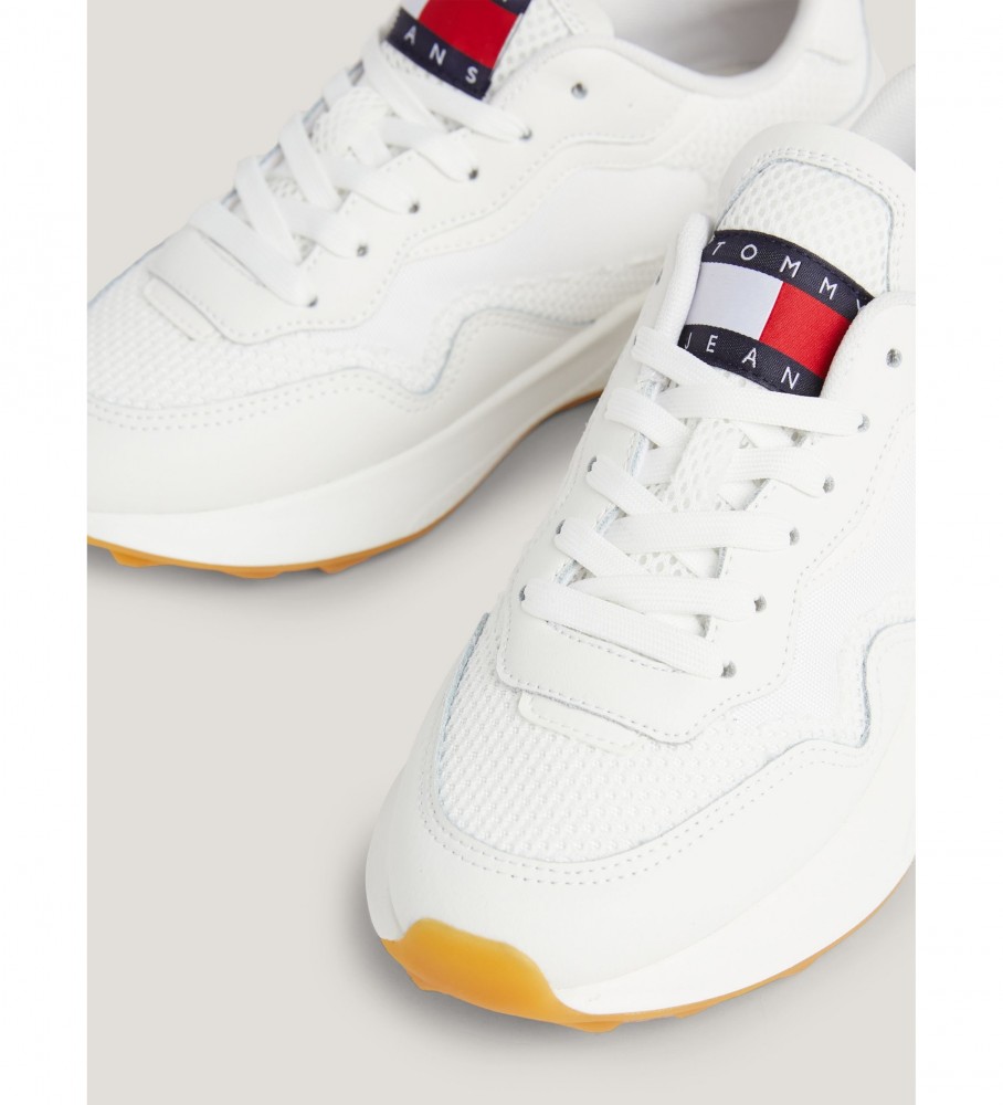 Tênis Tommy Jeans New Runner de couro branco