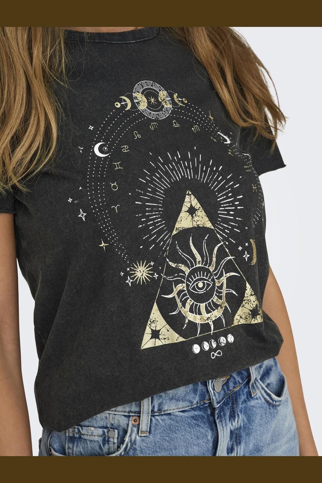Only Onllucy Life Reg S/S Top 4584384 black zodiac