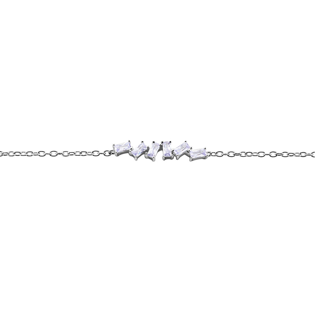Bracelet Adonia Argent Blanc Oxyde De Zirconium Bleu