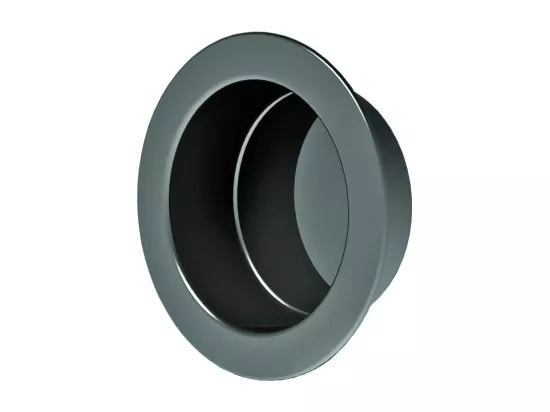 Porte Coulissante Telia Noir Vitrée H204 X L73 + Rail à Roulettes Et 2 Coquilles Gd Menuiseries