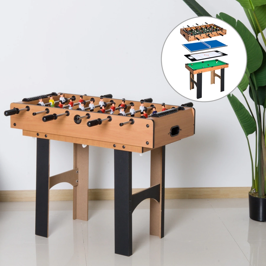 HOMCOM 4 in 1 Multi Spieltisch braun