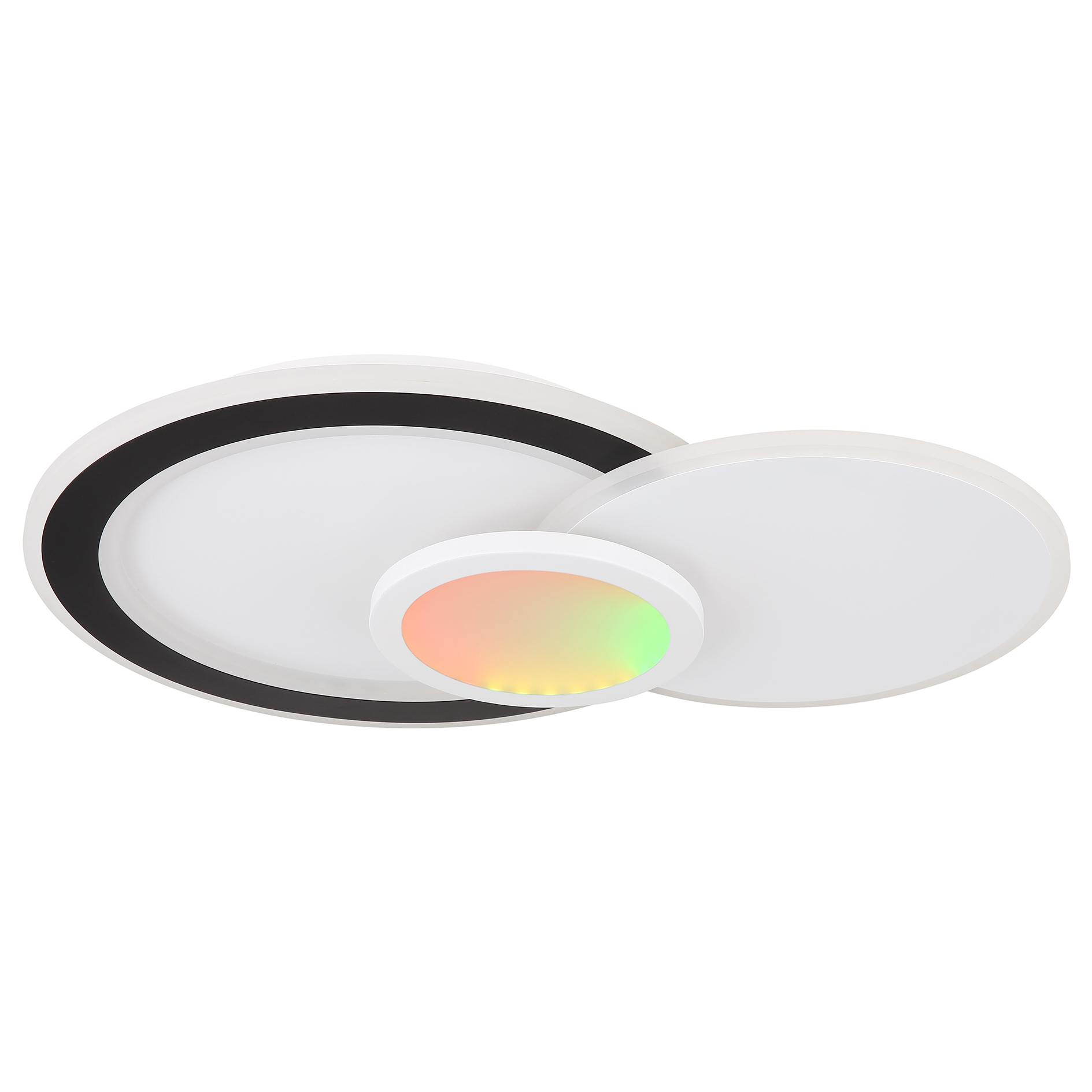 RGB-LED-Deckenleuchte - weiß-schwarz - mit Fernbedienung