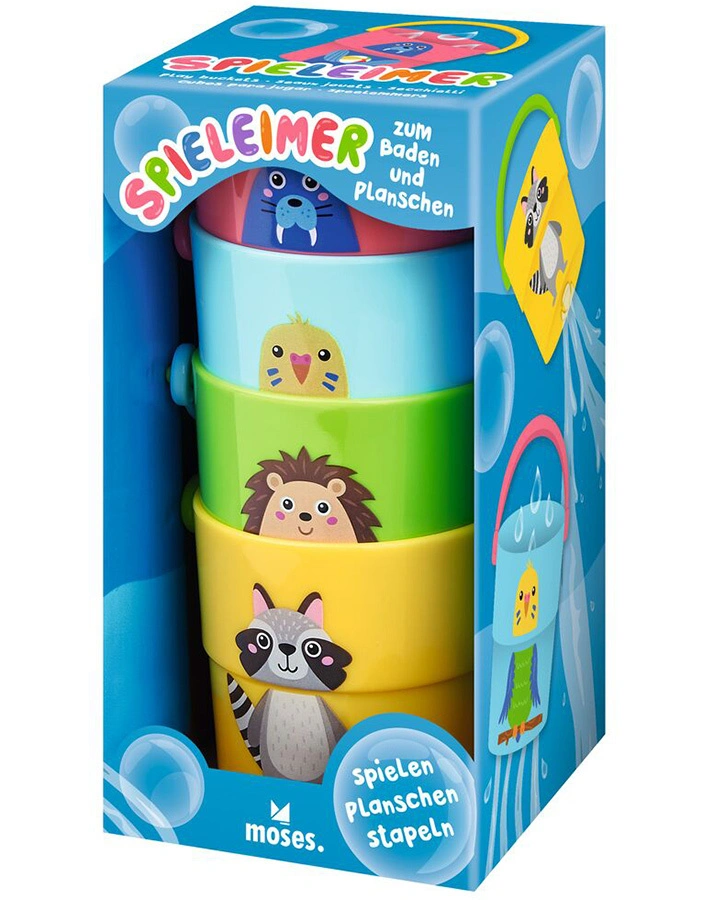 Spieleimer-Set SPIELEN, PLANSCHEN, STAPELN 4er Set