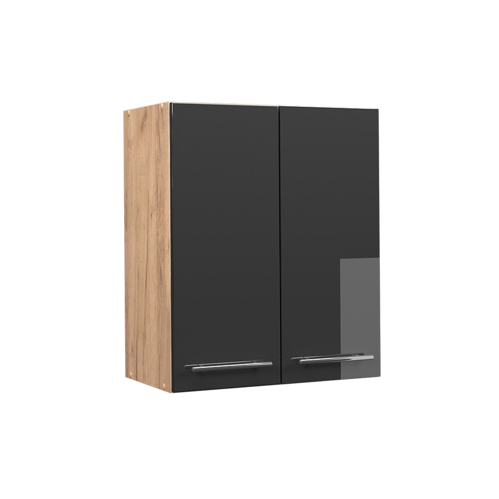 Vicco Hängeschrank Küchenschrank Küchenmöbel Fame-Line Eiche Anthrazit modern 60 cm Küche Einbauküche Hängeschrank Drehtür Einlegeboden Küchenzeile Hochglanz