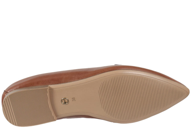 TAMARIS LOAFERS I COGNACFARVET GLAT SKIND