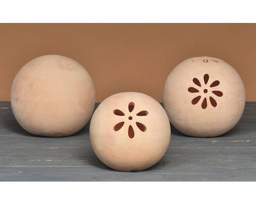 Tuinbol met bloem, terracotta, Ø 23 cm