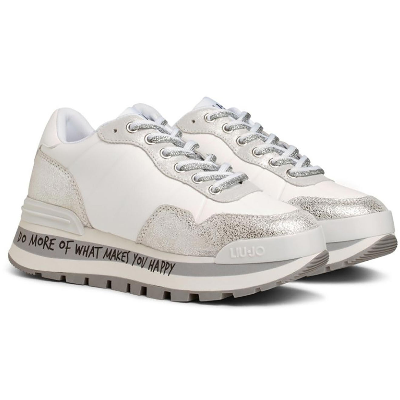 Liu-Jo Sneakers en Cuir Lara blanc/argenté