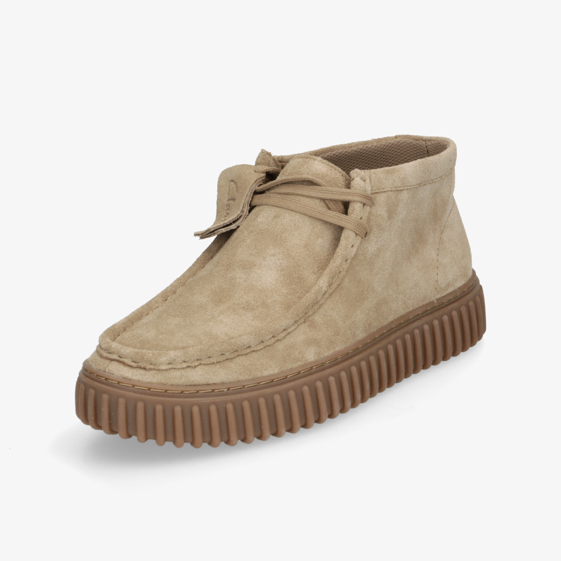 Clarks Torhill Hi Dark Sand Suede Herren Halbschuhe beige