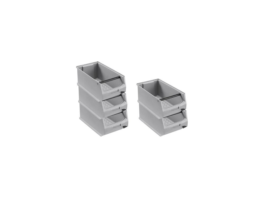 PROREGAL Voordeelset 5x Grijze Opbergdoos 4.1 met Handvat HxBxD 15 x 20 x 35 cm 7.2 Liter Opbergdoos