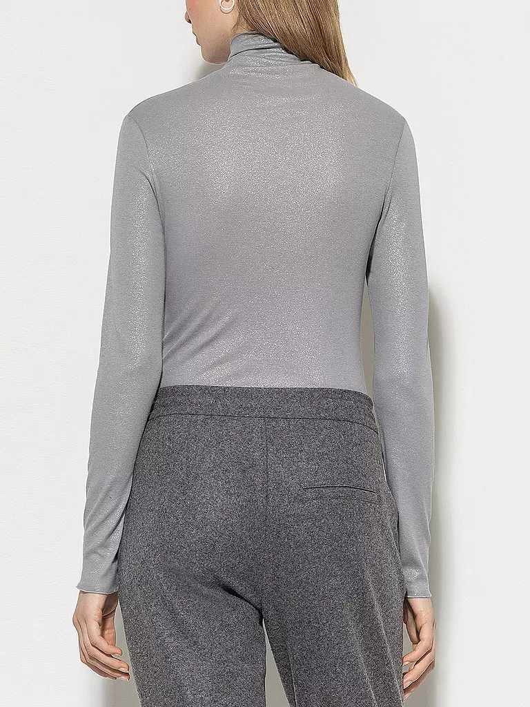 LUISA CERANO Rollkragenshirt silber