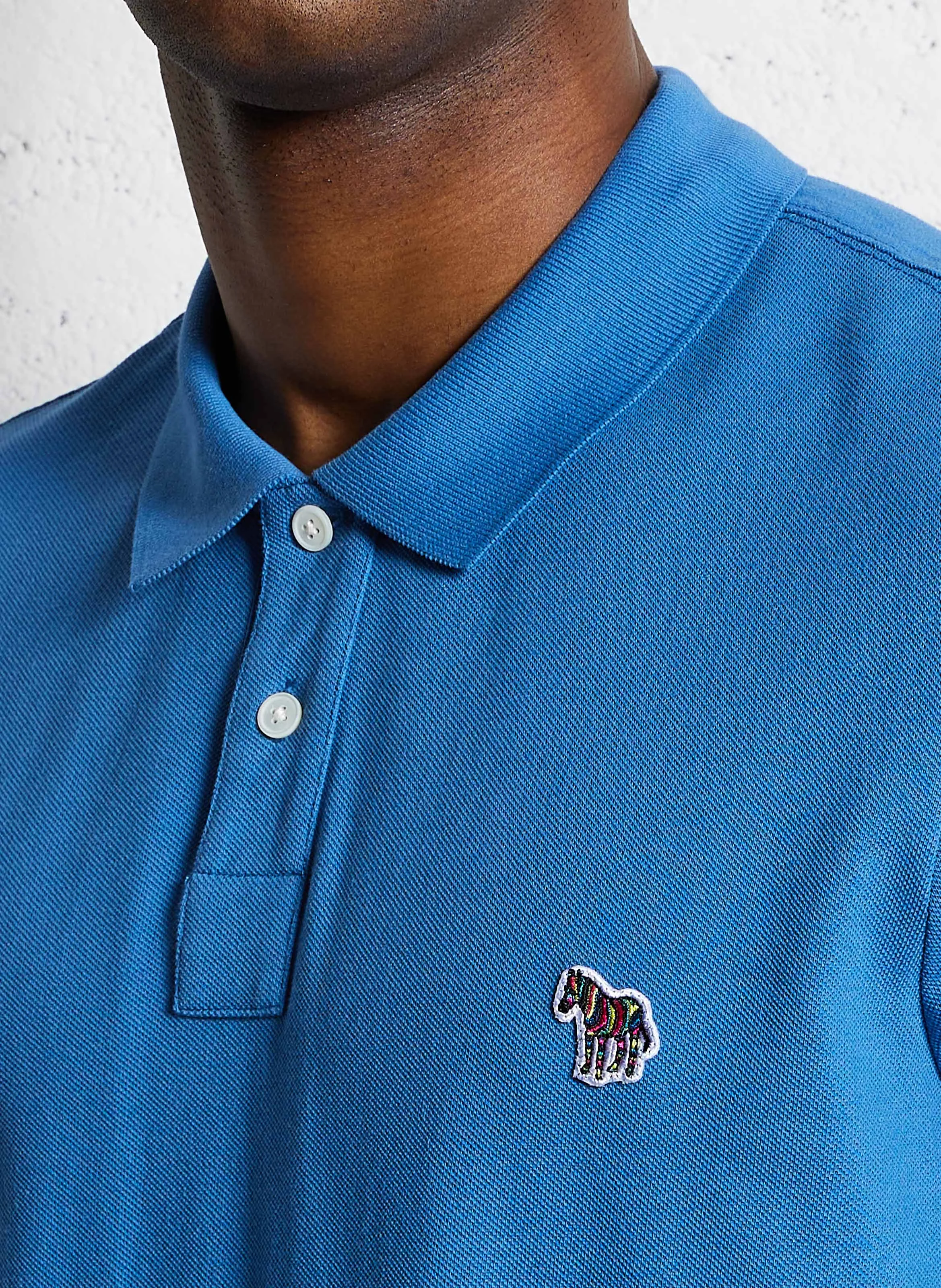 Polo manches longues en coton organique | Bleu