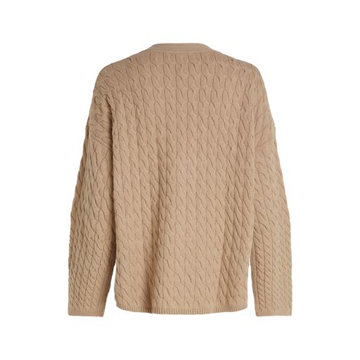 Tommy Hilfiger Wool Blend Cable Cardigan, Beige, XS/S