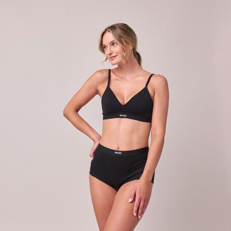 Retro Panties aus Bio-Baumwolle Schwarz