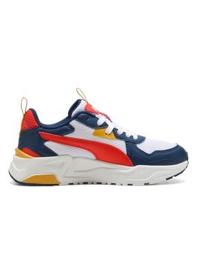 Puma Trinity Lite Jr Sneakers, White/Fierce Red/Persian Blue