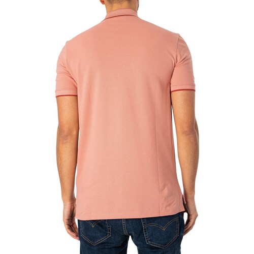 BOSS - Polo Slim Con Logo De Dinoso222 Rosa