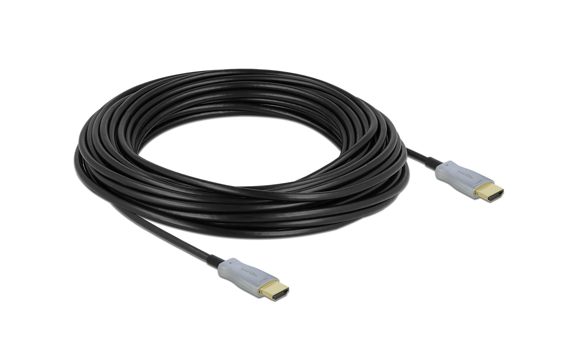 Optisches Kabel 4K 60Hz HDMI - HDMI, 15 m, SchwarzDelock Aktives Optisches Kabel HDMI 4K 60 Hz 15 m