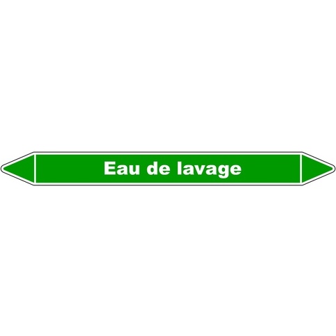 Marqueur tuyauterie - Eau de lavage - Vinyle laminé - NFX 08-105