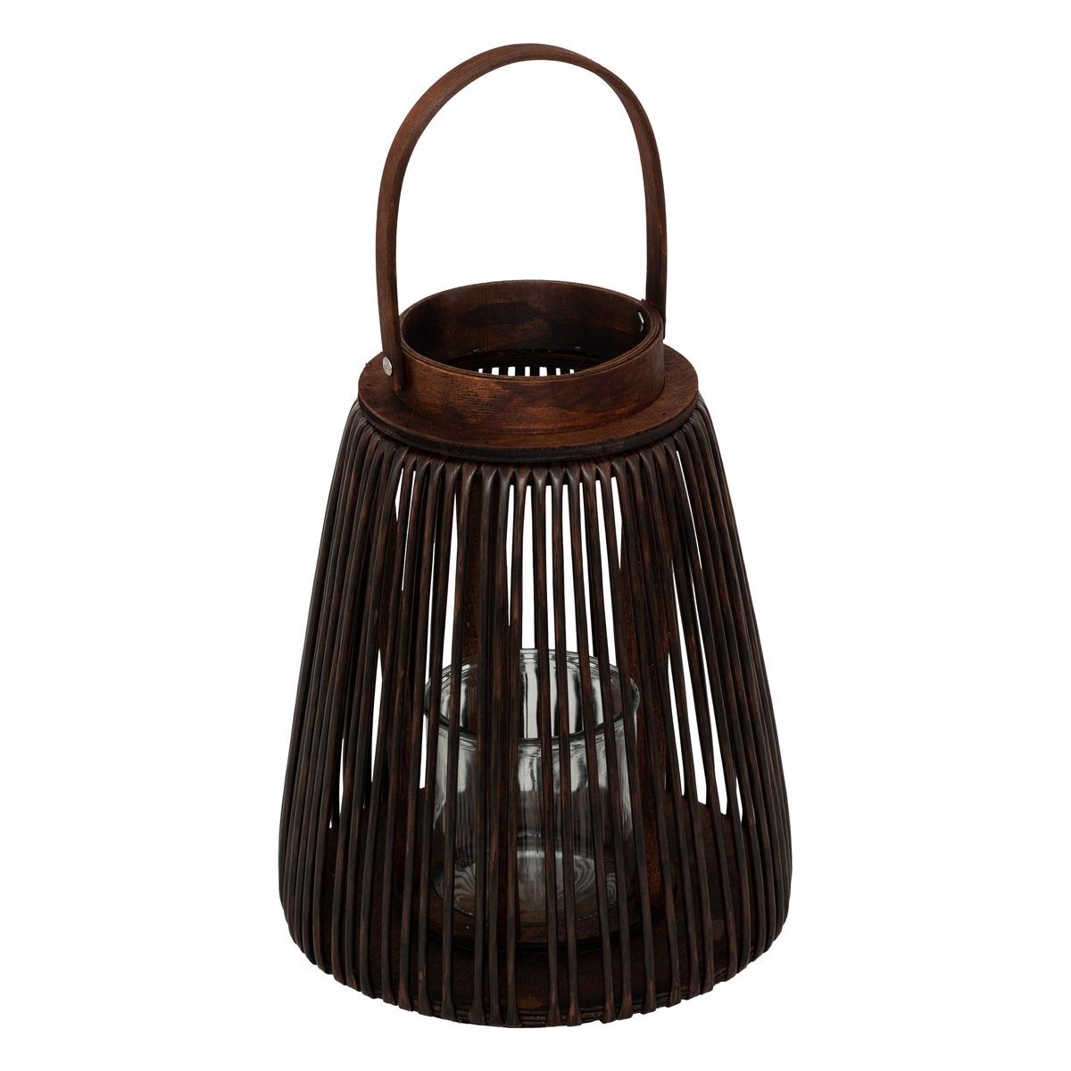 LANTERNE NATUREL HOPIA MARRON H.31CM