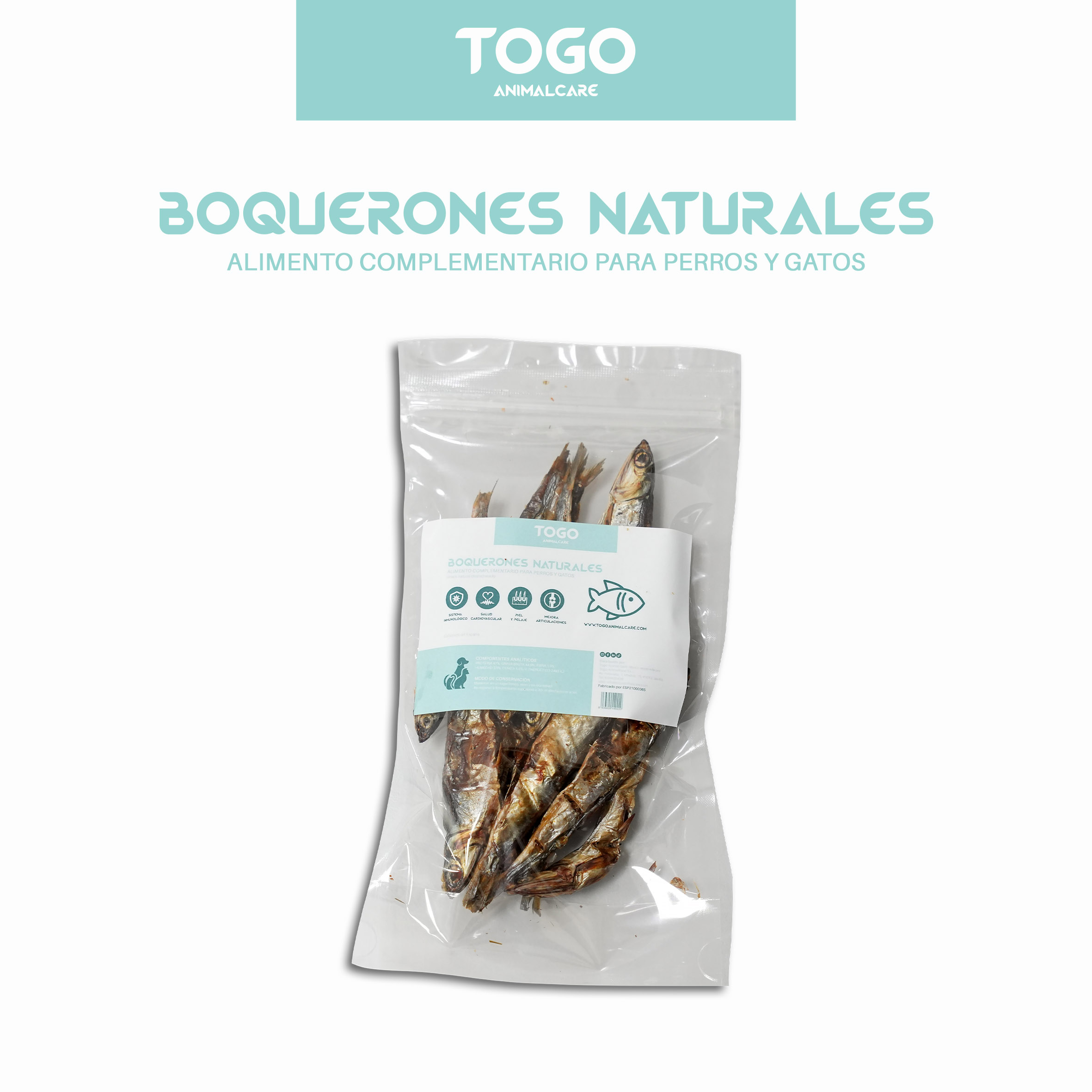 Anchovas desidratadas Togo Animal Care | Petiscos naturais