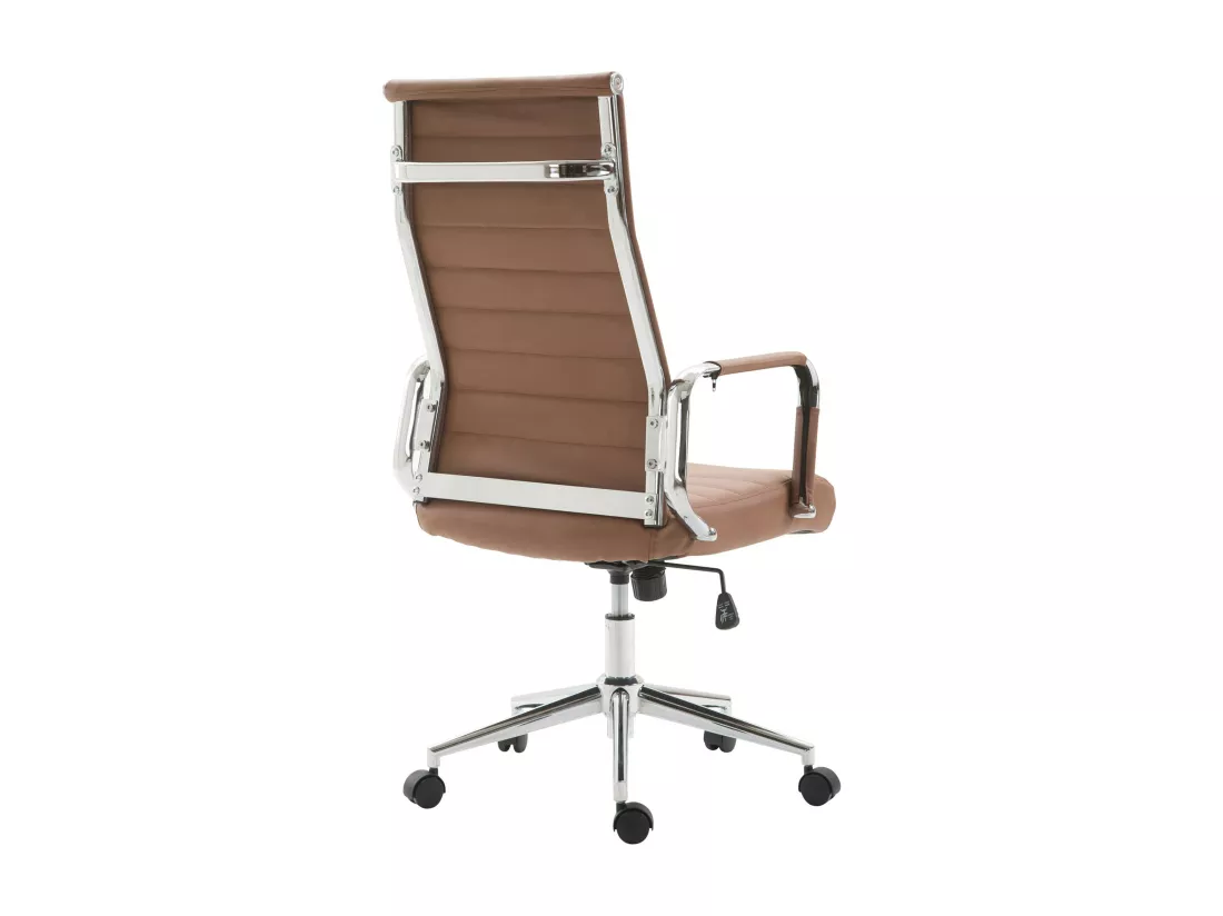 Chaise de bureau - Similicuir & Noyer - Marron clair - Kolumbus