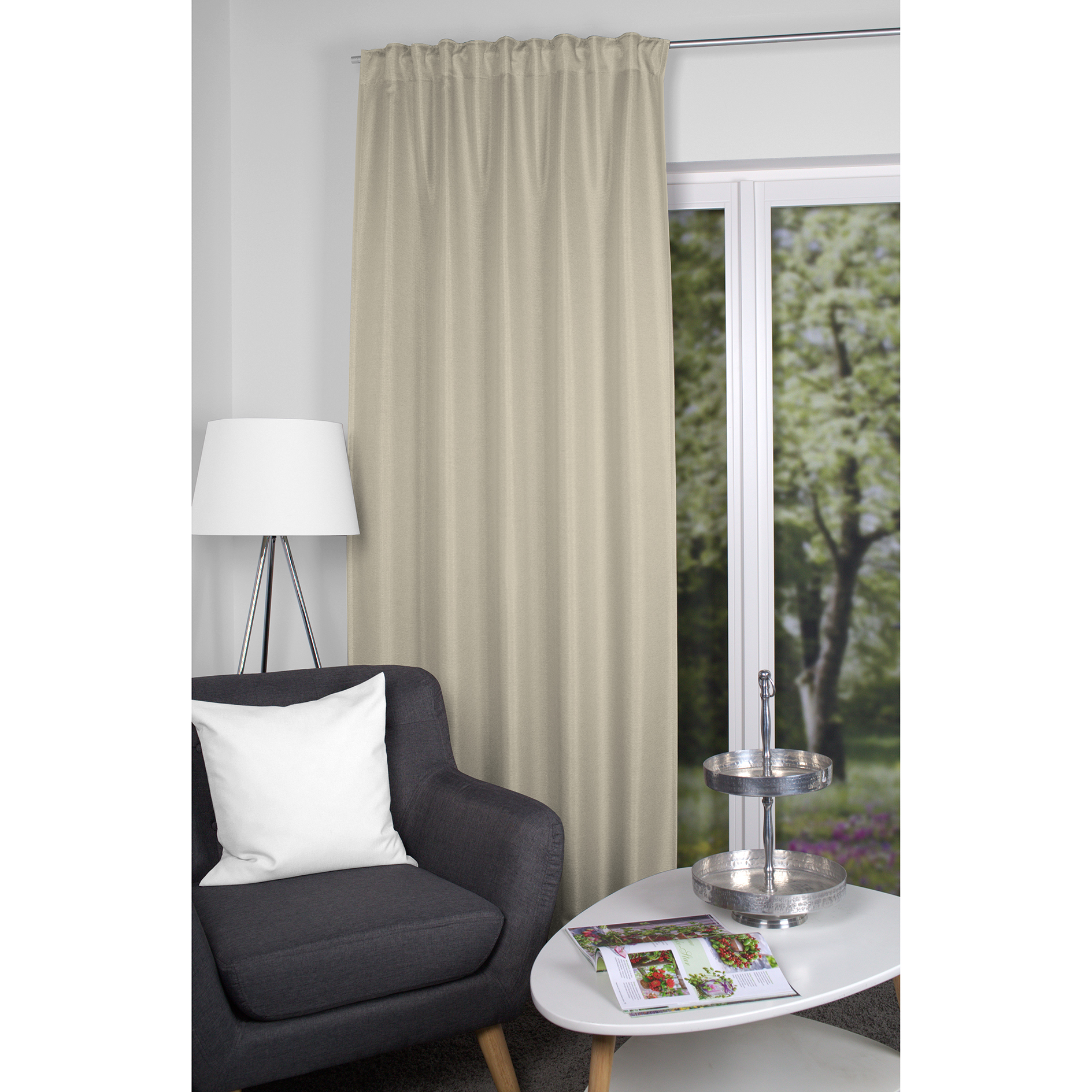 Kombibandschal JOHN - taupe - verdunkelnd - 135x145 cm