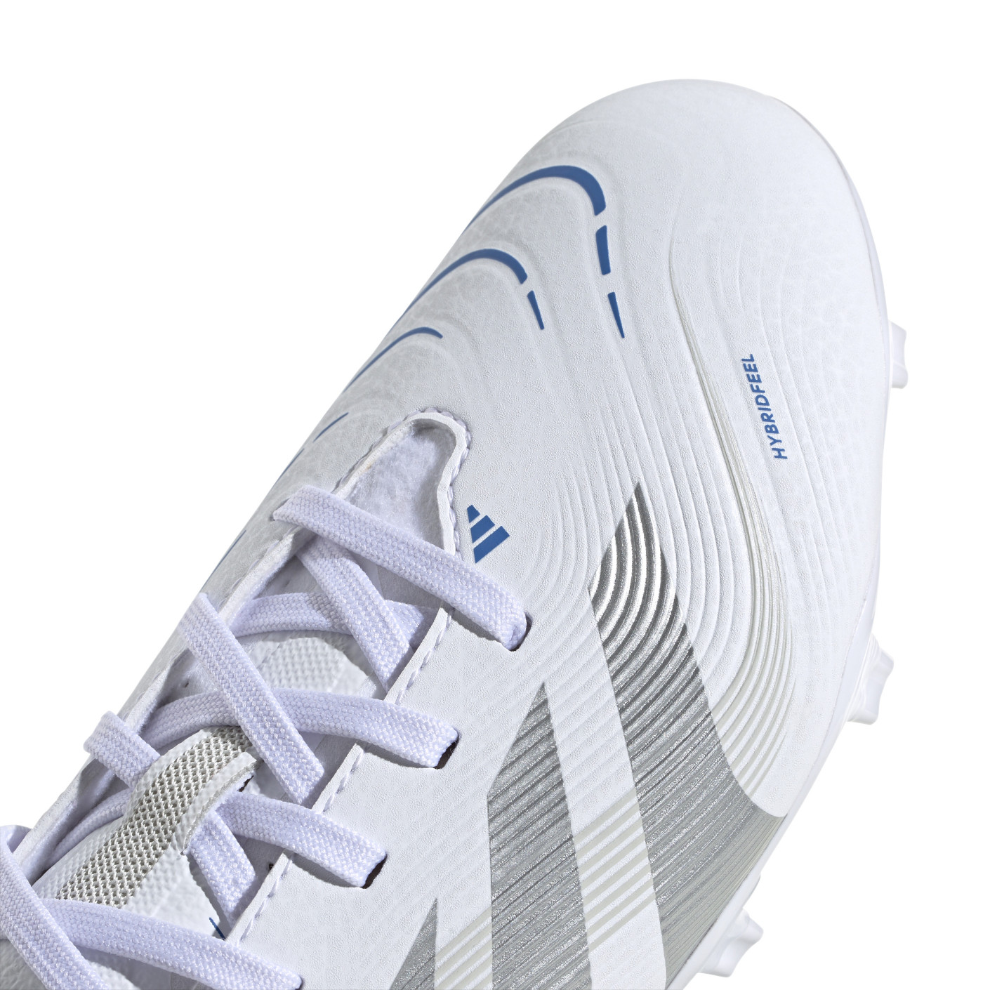 Adidas Predator League Gras / Kunstgras Voetbalschoenen (MG) Kids Wit Zilver Blauw