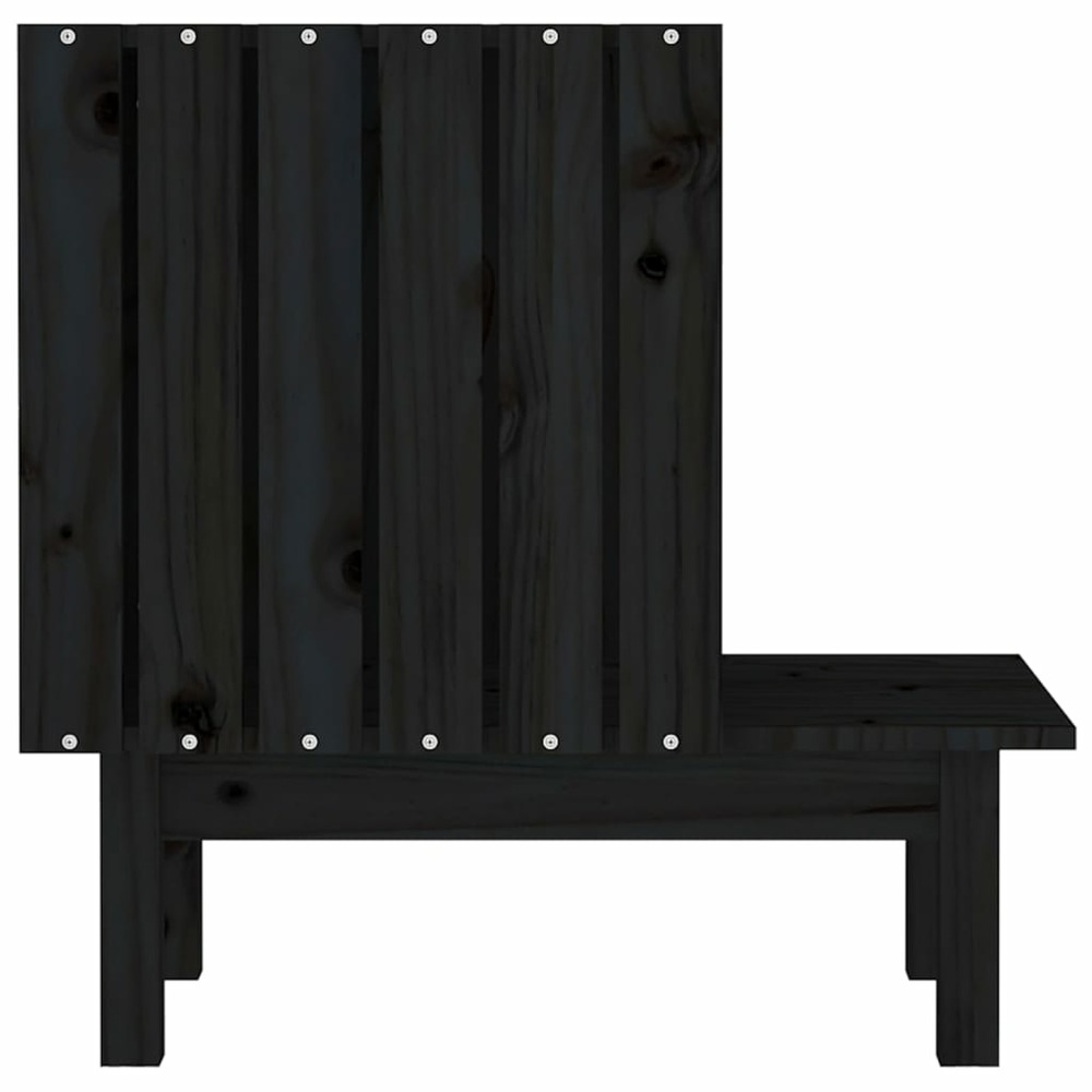 Maison pour chat noir 60x36x60 cm bois de pin massif