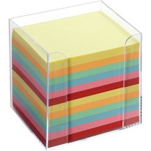 Bloc cube avec boîtier, plastique, transparent