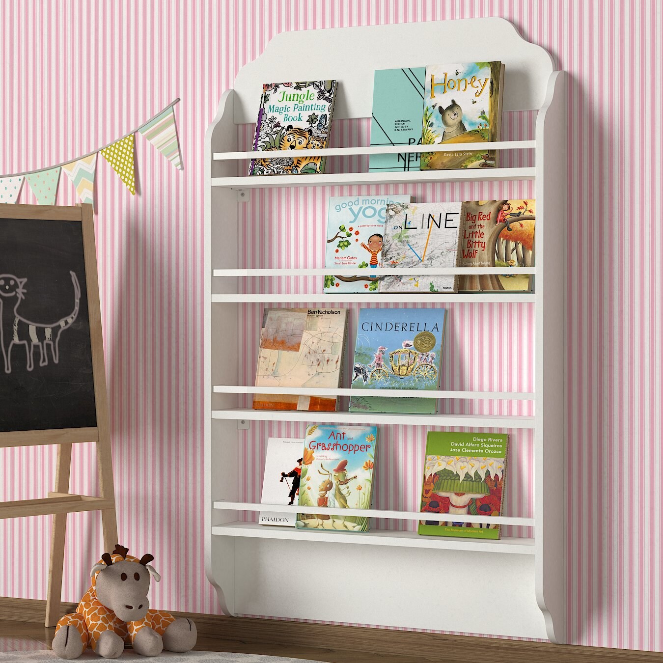 Bücherregal Montessori Weiß