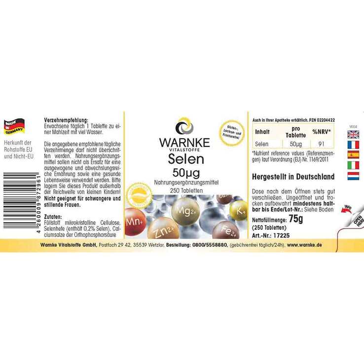 Selen 50 µg Tabletten, 250 St