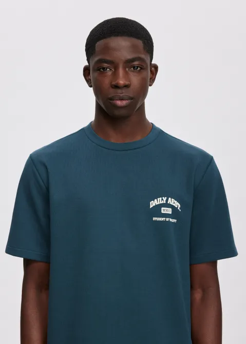 T-shirt met print student blauw (PETROL)