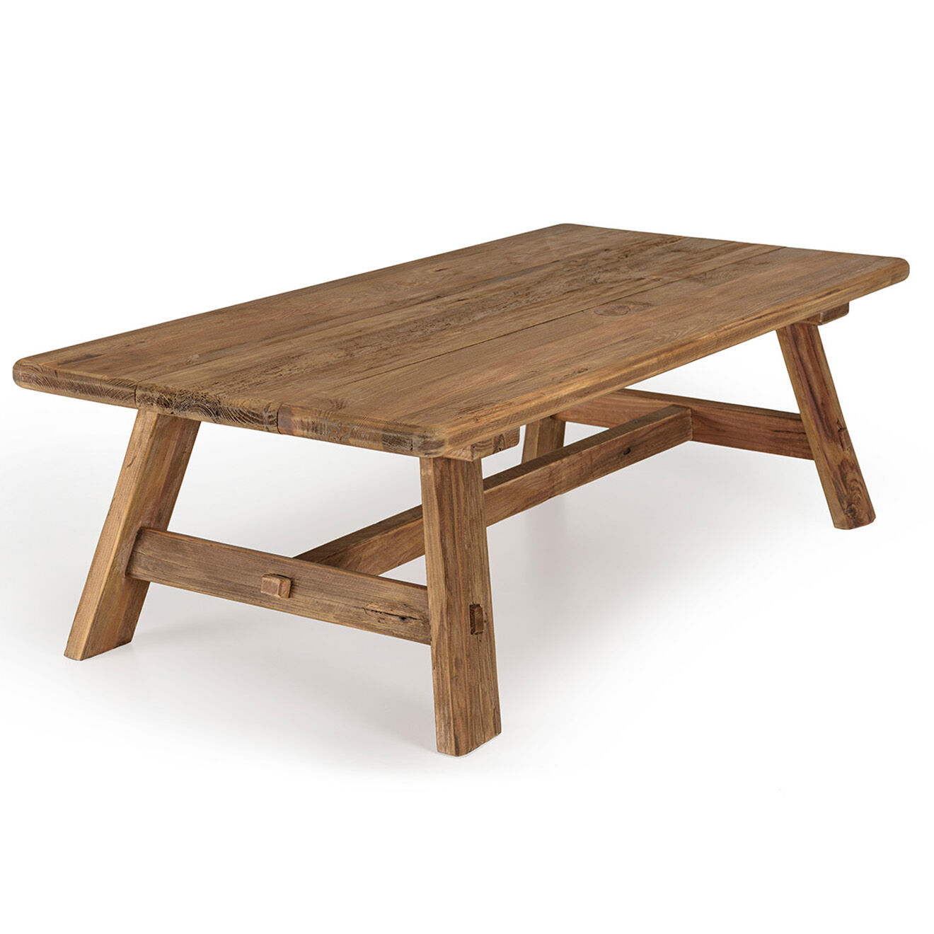 Macabane Table basse rectangulaire bois Pin recyclé Andrian marron - 140x70 cm