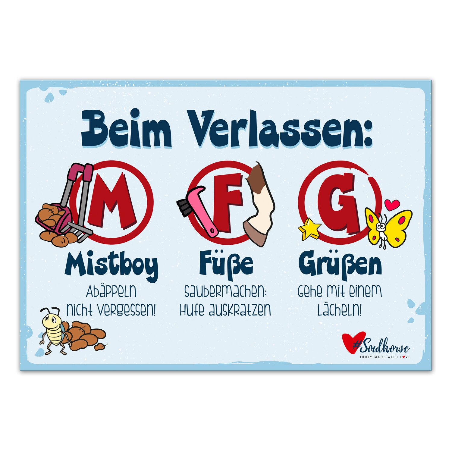 Soulhorse Warnschild  - A4 - Bahn verlassen
