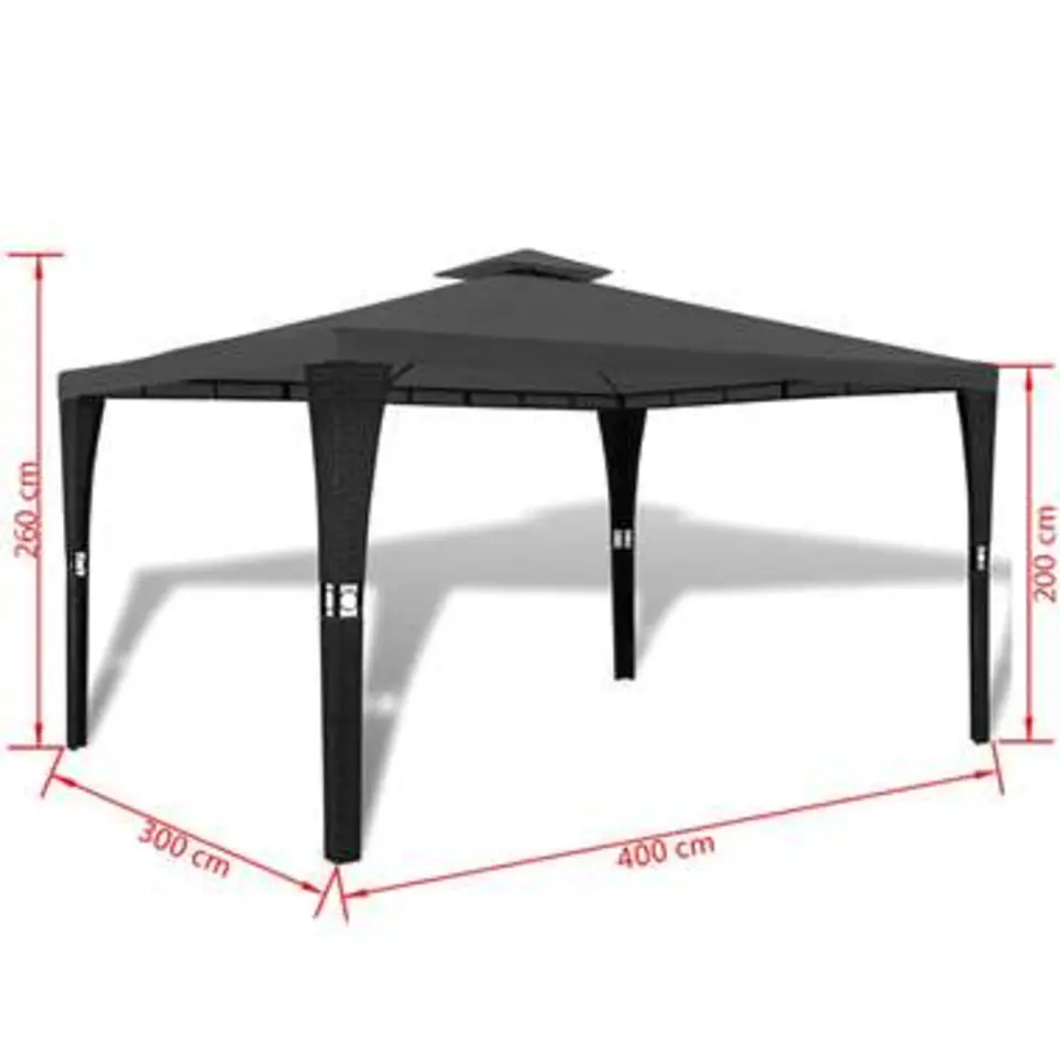 vidaXL - Luifel - Grijs - Stof - 3 x 4 m