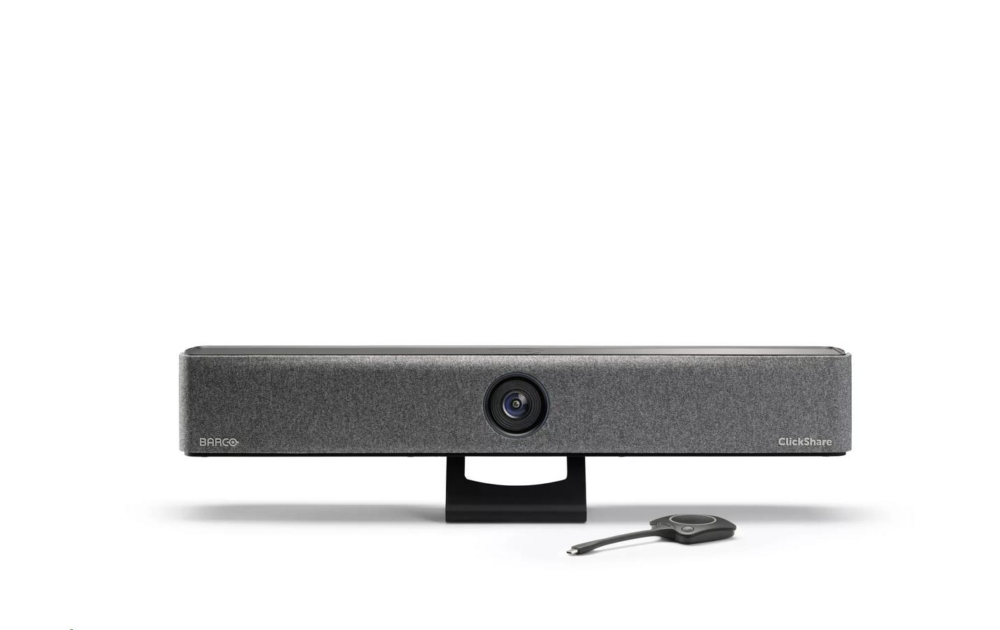 ClickShare Bar Core mit 1 Button<br>Hochwertige All-in-One-Videobar für ansprechende und mühelose drahtlose Konferenzen