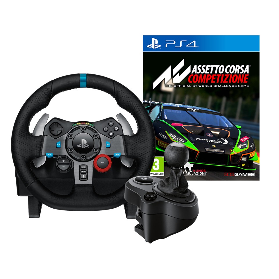 Logitech G29 Driving Forceinkl shifter + Assetto Corsa Competizione - PlayStation 4 Spil bundle
