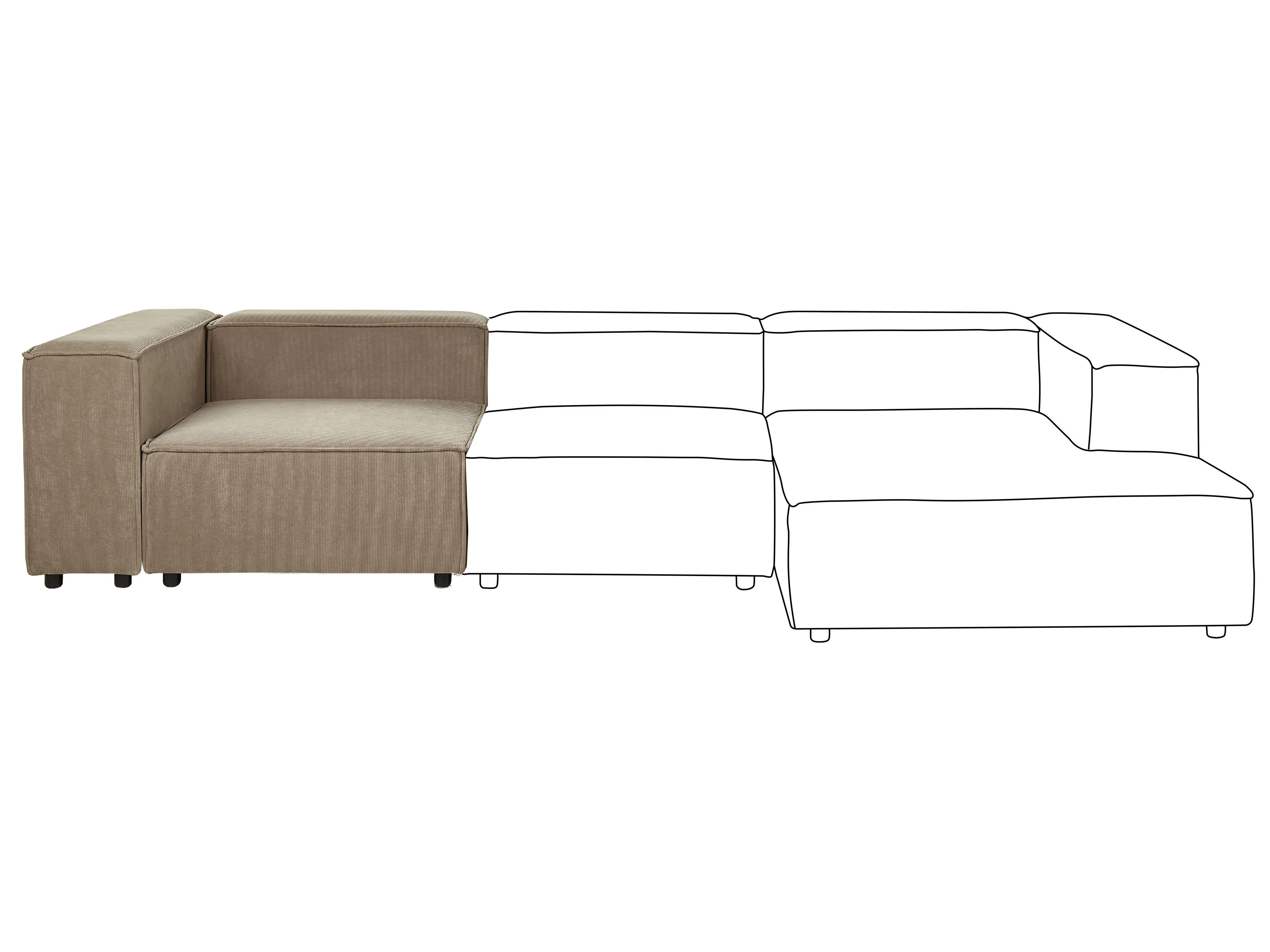 Hoekmodule APRICA Corduroy Bruin