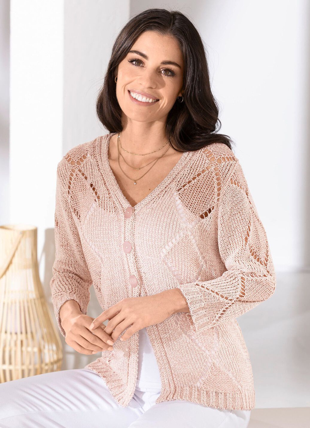 Strickjacke aus edlem Glanzgarn