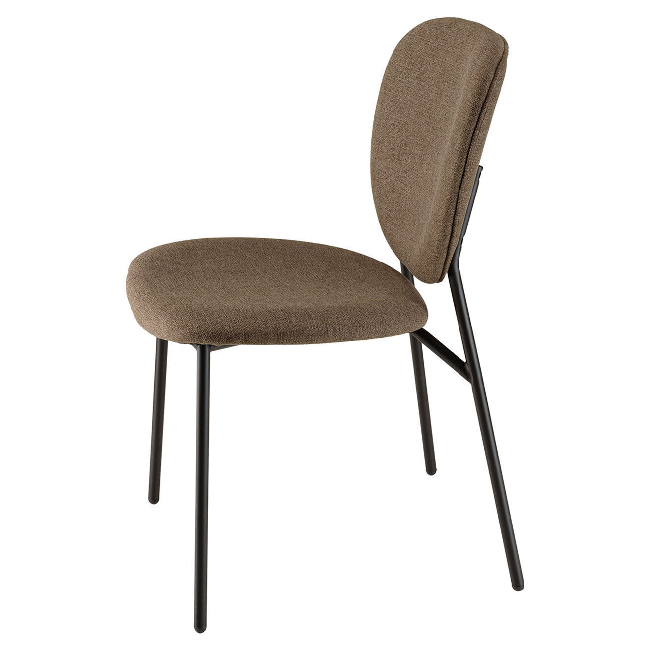 Macabane 2 Chaises en Tissu Tom marron - 48x56x83 cm