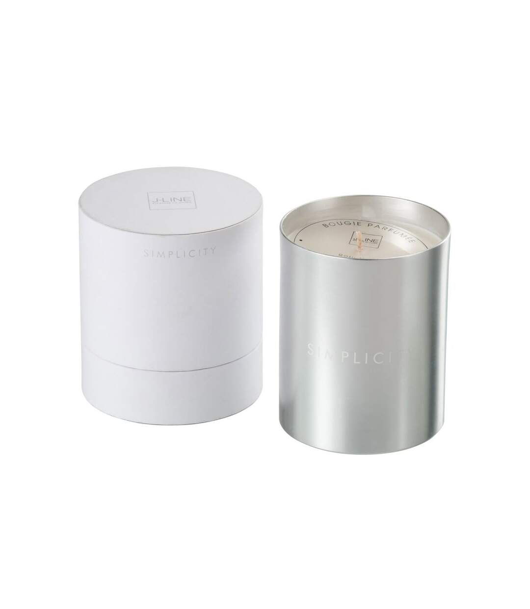 Paris Prix - Bougie Parfumée simplicity 12cm Argent & Blanc