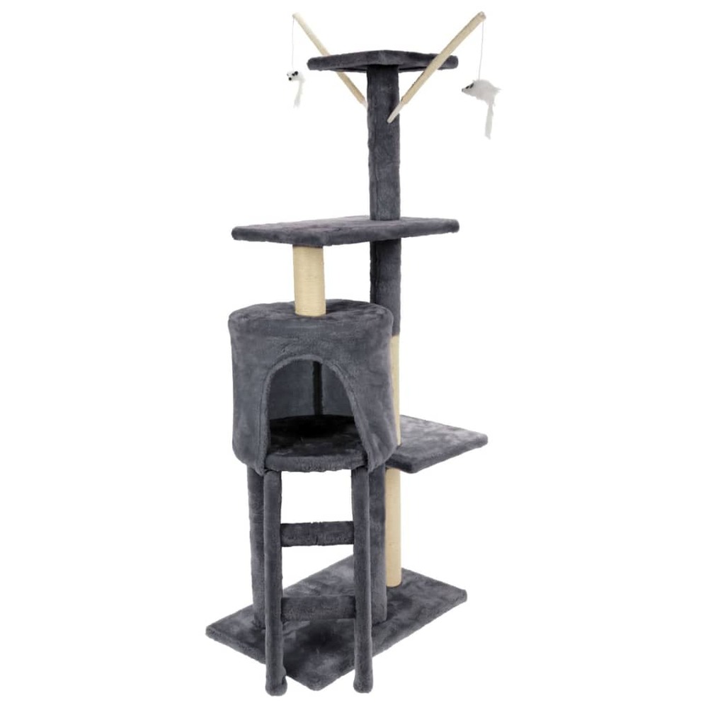 Tour à gratter pour chats 45x30x110 cm gris