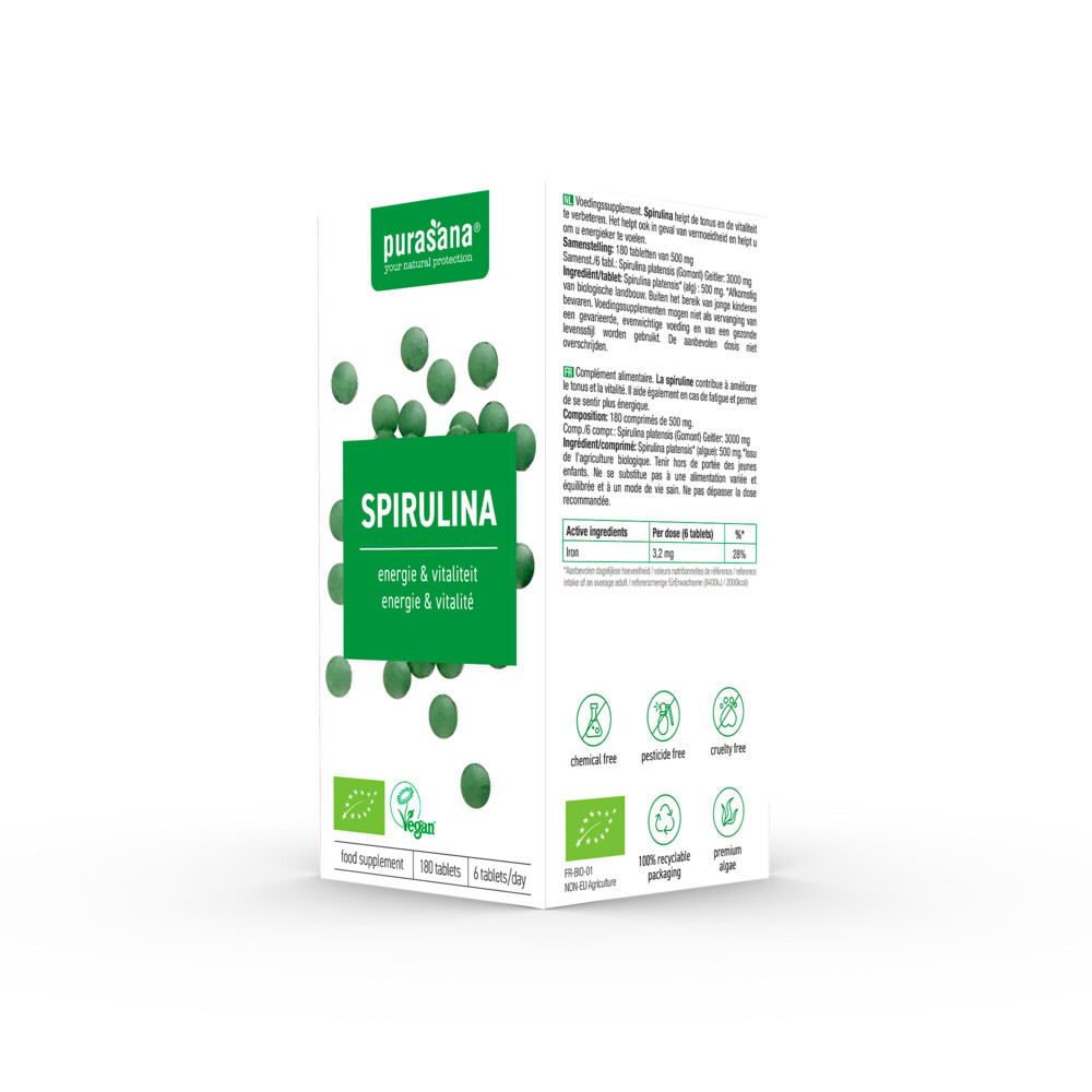 Purasana Spirulina 500 mg180 tabletten