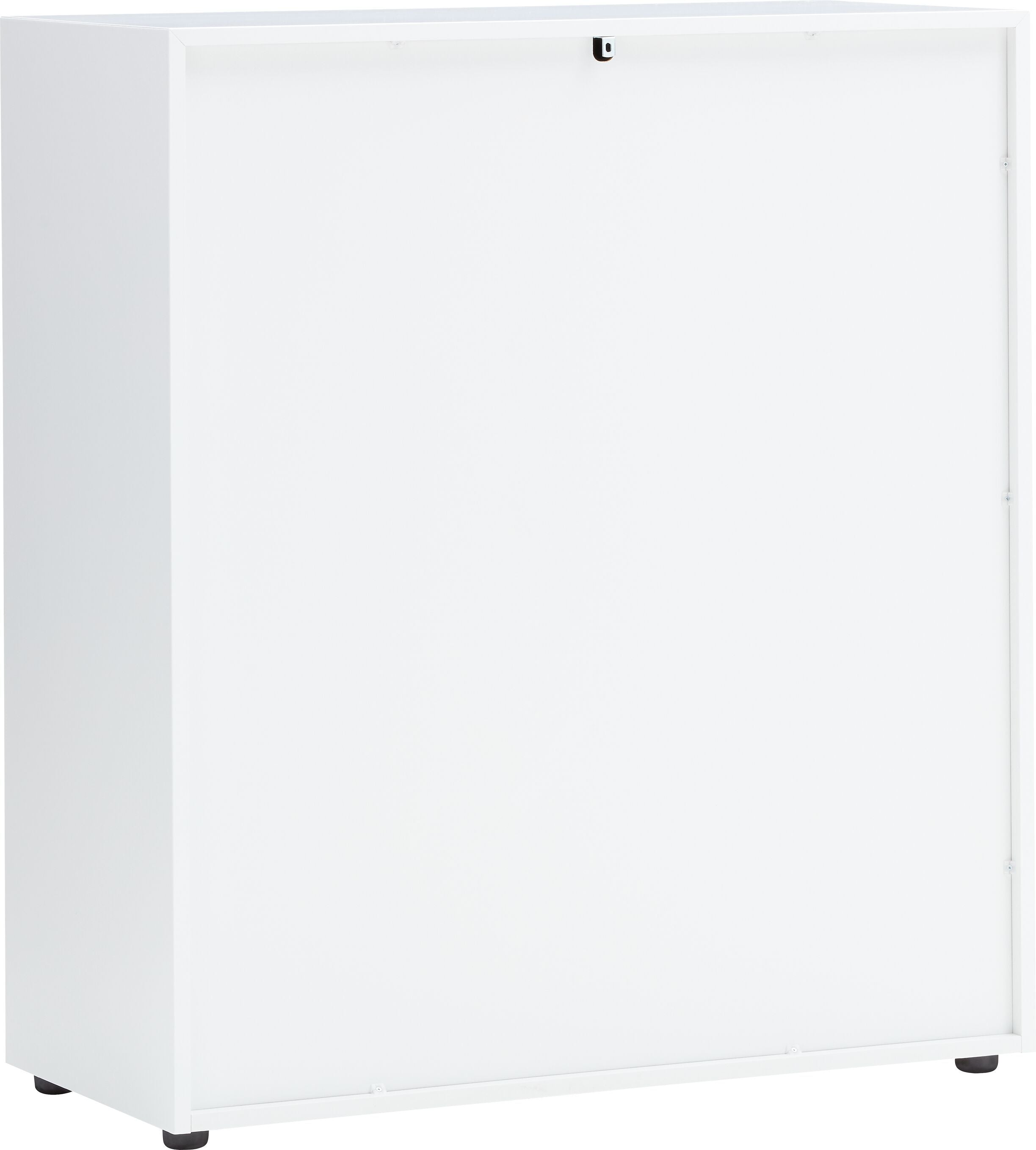 LUX Highboard - Weiss / Eiche / B: 100.0 cm x T: 46.0 cm x H: 111.5 cm