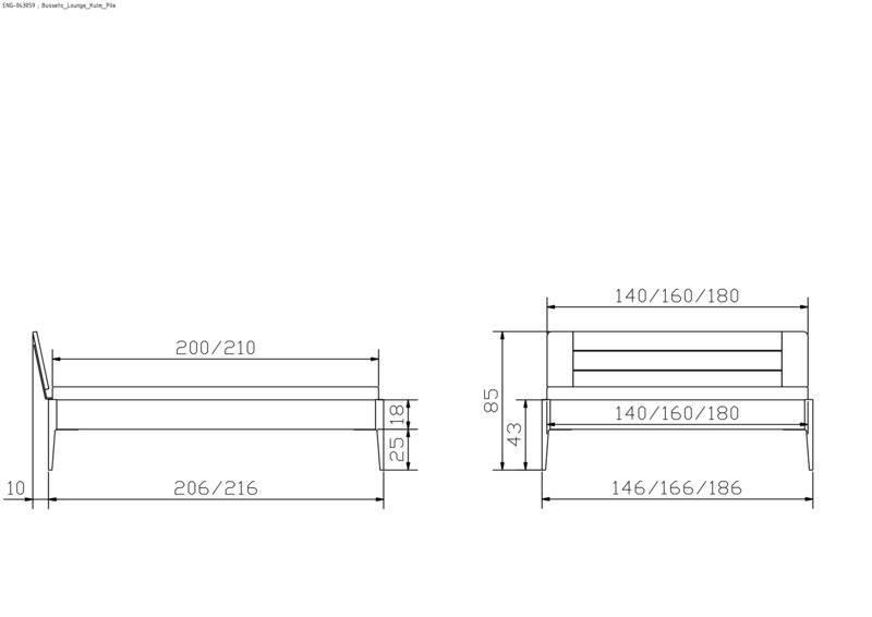 Holzbett HASENA BUSSETO 140X200cm Höhe 25cm Buche Buche weiß
