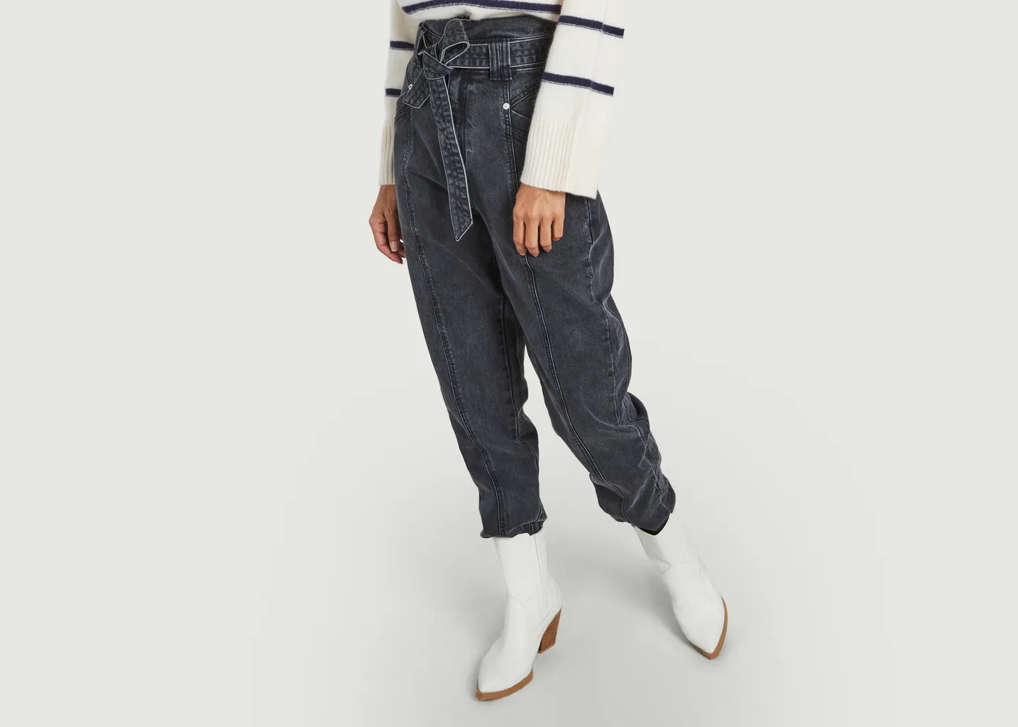 Jean mom teinté taille haute ceinturé Reino Suncoo