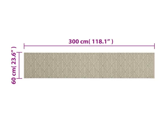 Tapis de cuisine lavable impression feuilles 60x300 cm velours