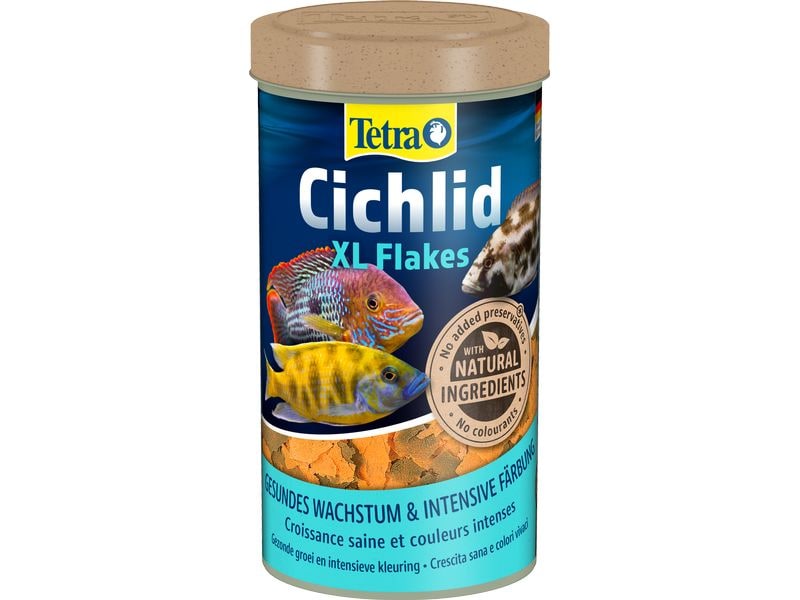Tetra Cichlidfutter Cichlid XL Flakes, 1 l Hauptfutter für alle Cichliden (Buntbarsche)